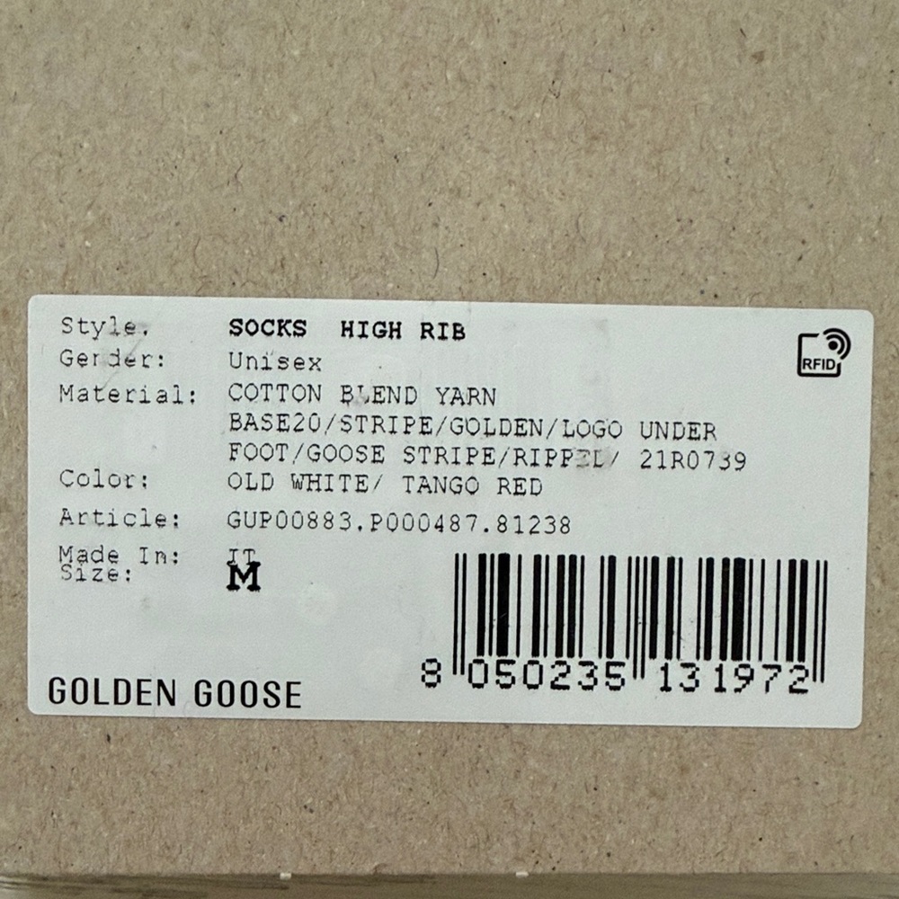 Golden Goose White and  Red Socks - Picture 3 of 6